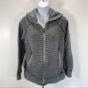 Roots Cardigan Knit Full Zip Hooded Houndstooth